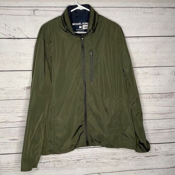 NWOT Michael Kors Packable Full Zip Lightweith Windbreaker Jacket Men Size XL
